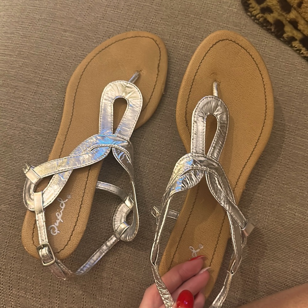 Cupid sandals silver strap